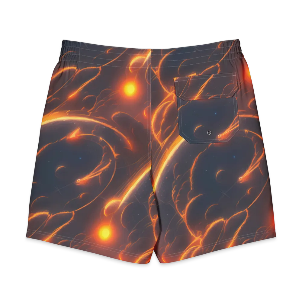 Inferno Spirals on Men's Board Shorts — Back