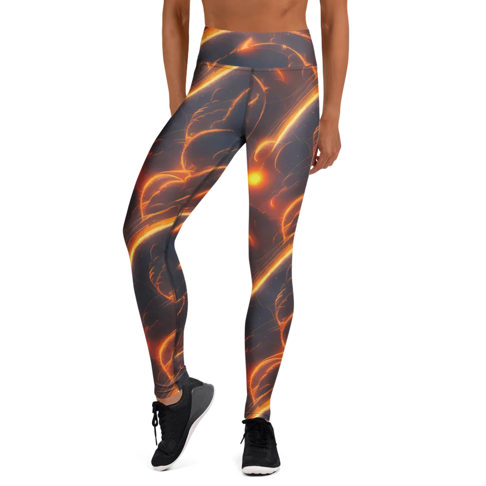 Inferno Spirals on Yoga Leggings — Front