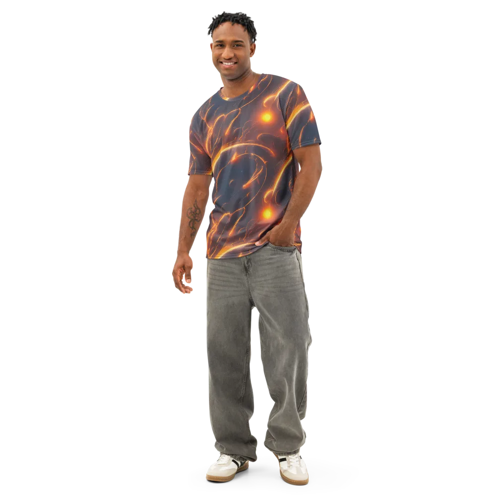 Inferno Spirals on Men's Cotton Crew Neck T-Shirt — Front