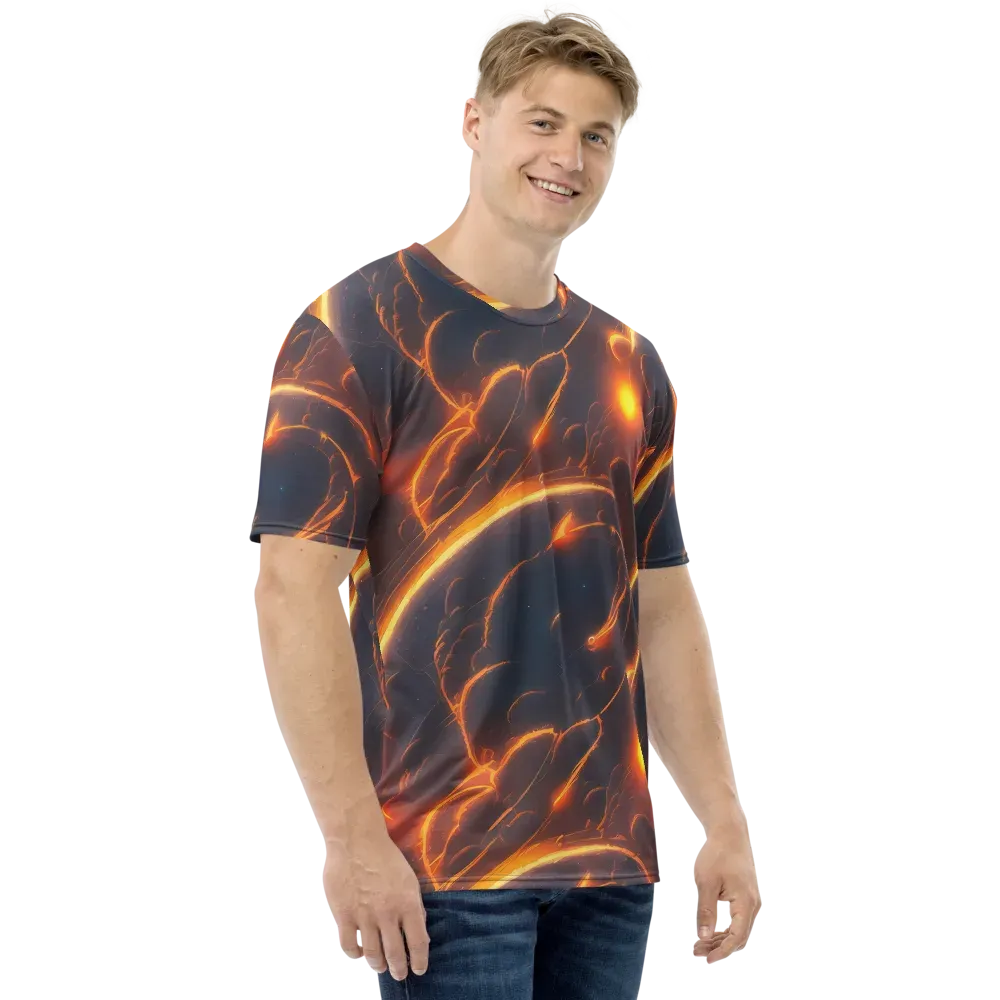 Inferno Spirals on Men's Crew Neck T-Shirt — Right