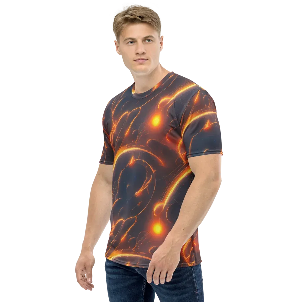 Inferno Spirals on Men's Crew Neck T-Shirt — Left