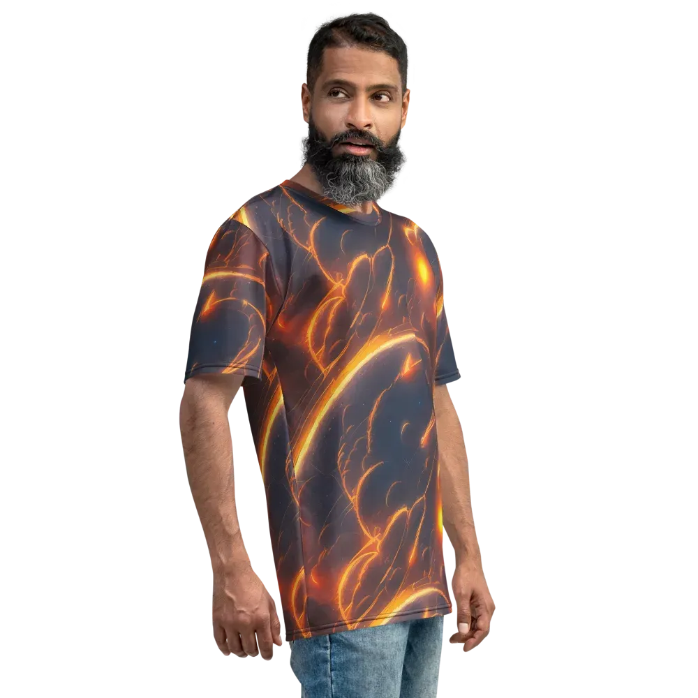 Inferno Spirals on Men's Crew Neck T-Shirt — Right