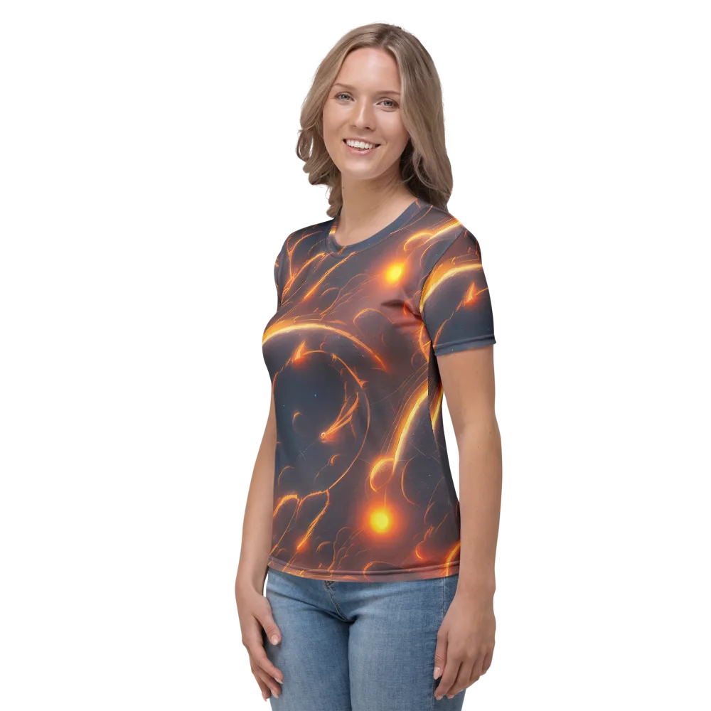 Inferno Spirals on Women's Crew Neck T-Shirt — Left