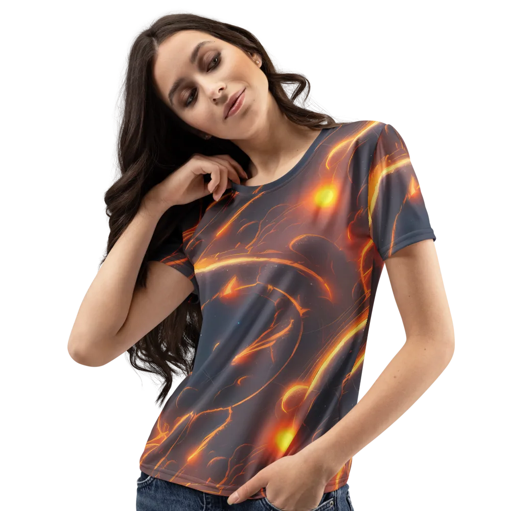 Inferno Spirals on Women's Crew Neck T-Shirt — Left Front