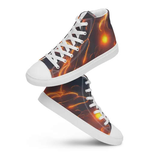 Inferno Spirals on a Women's High Top Canvas Shoes