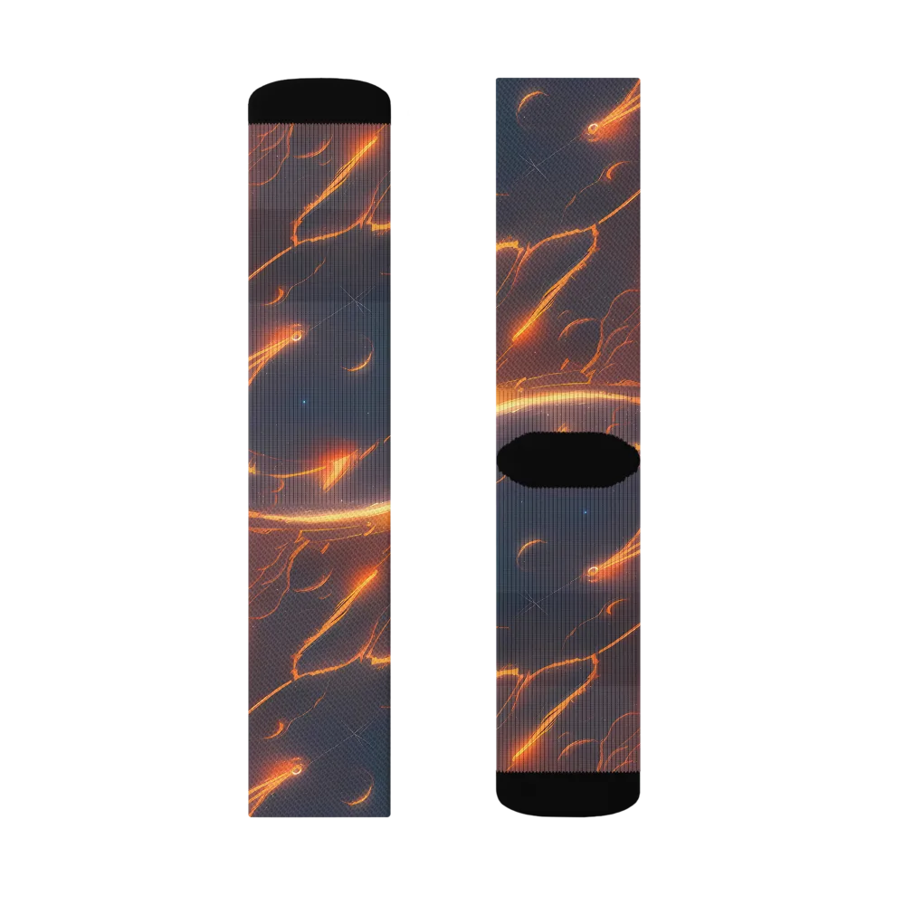 Inferno Spirals on Socks — Left Sock