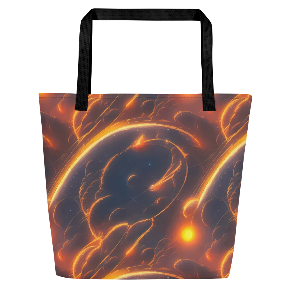 Inferno Spirals on Large Tote Bag W/ Pocket — Front