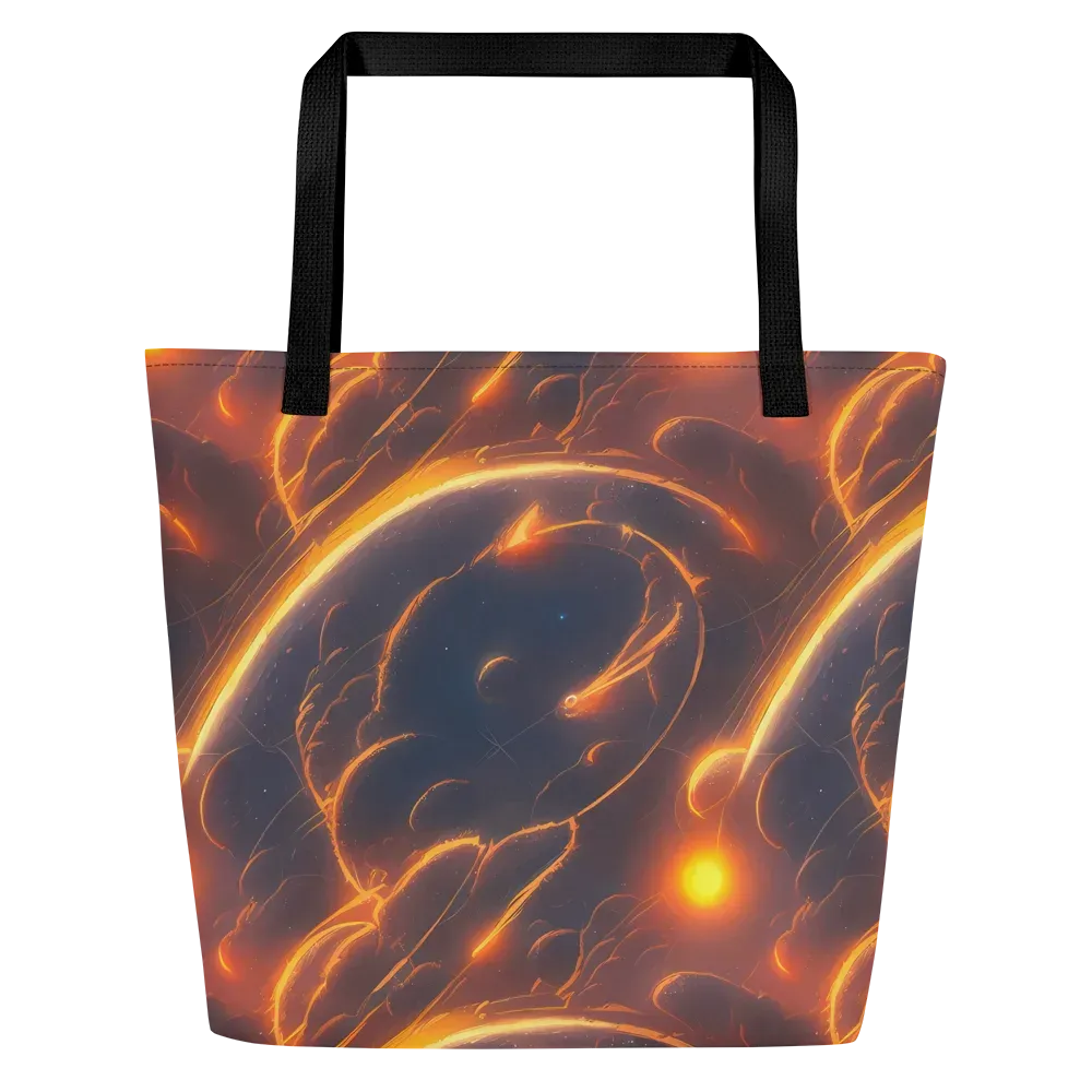 Inferno Spirals on Large Tote Bag W/ Pocket — Front