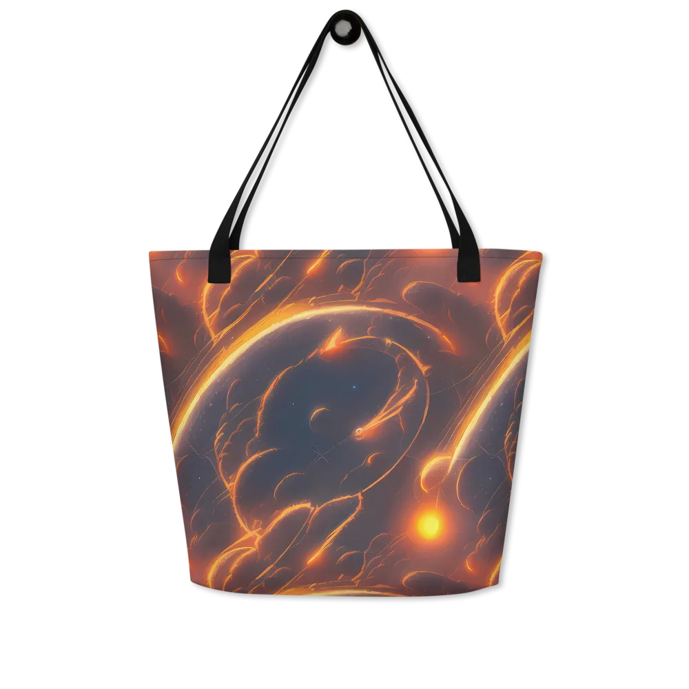 Inferno Spirals on Large Tote Bag W/ Pocket — Front