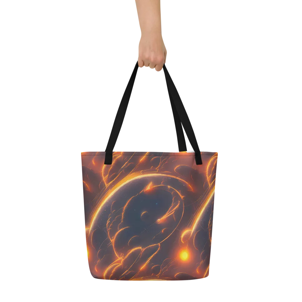 Inferno Spirals on Large Tote Bag W/ Pocket — Front