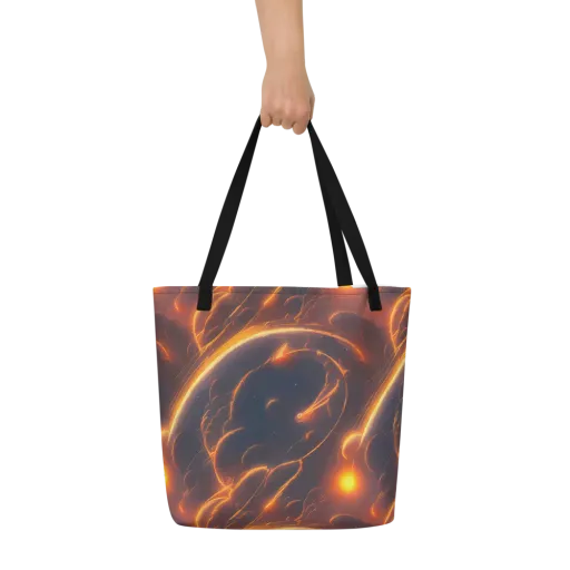 Inferno Spirals on a Large Tote Bag W/ Pocket