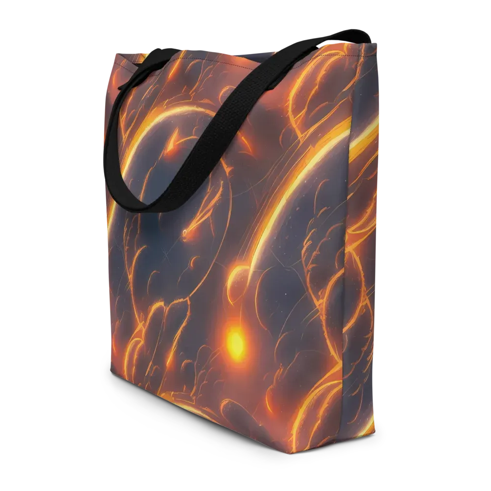 Inferno Spirals on Large Tote Bag W/ Pocket — Front