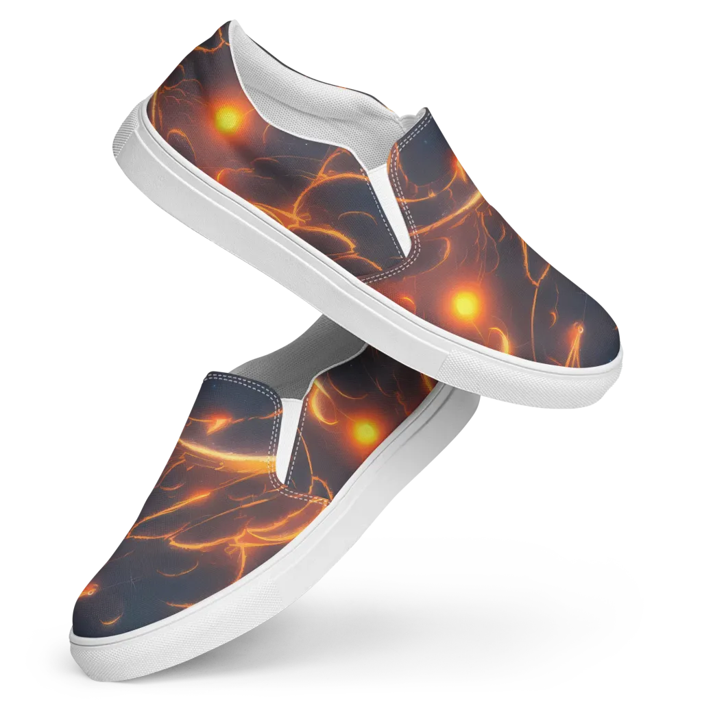 Inferno Spirals on Women's Slip-On Canvas Shoes — Front