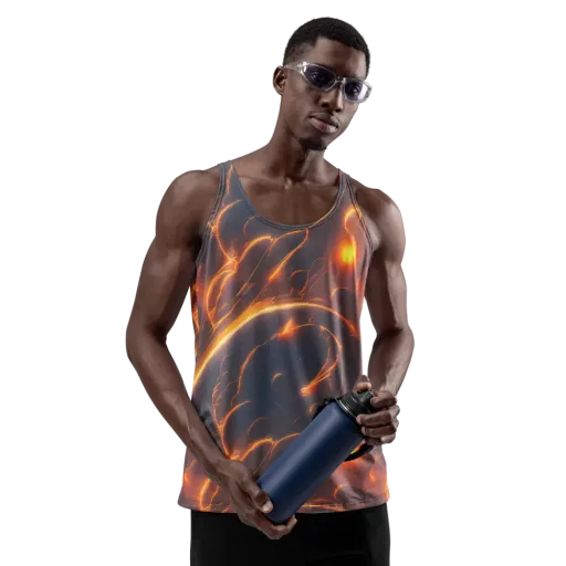 Inferno Spirals on a Men's Tank Top