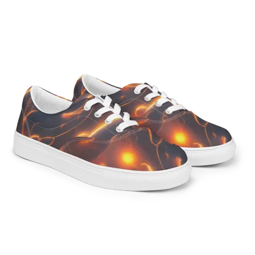 Inferno Spirals on a Men's Lace-Up Canvas Shoes