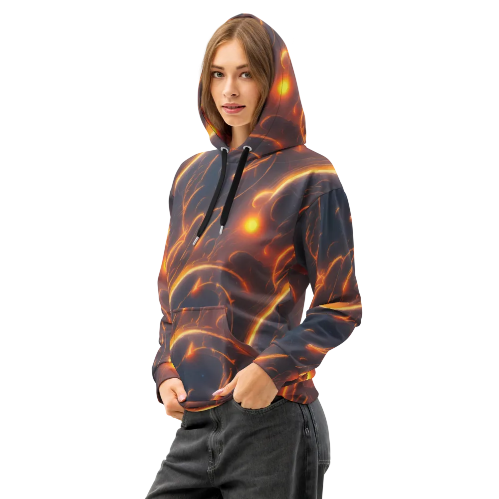 Inferno Spirals on Cotton Hoodie — Left Front