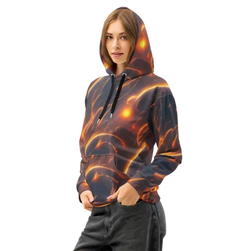 Inferno Spirals on a Cotton Hoodie
