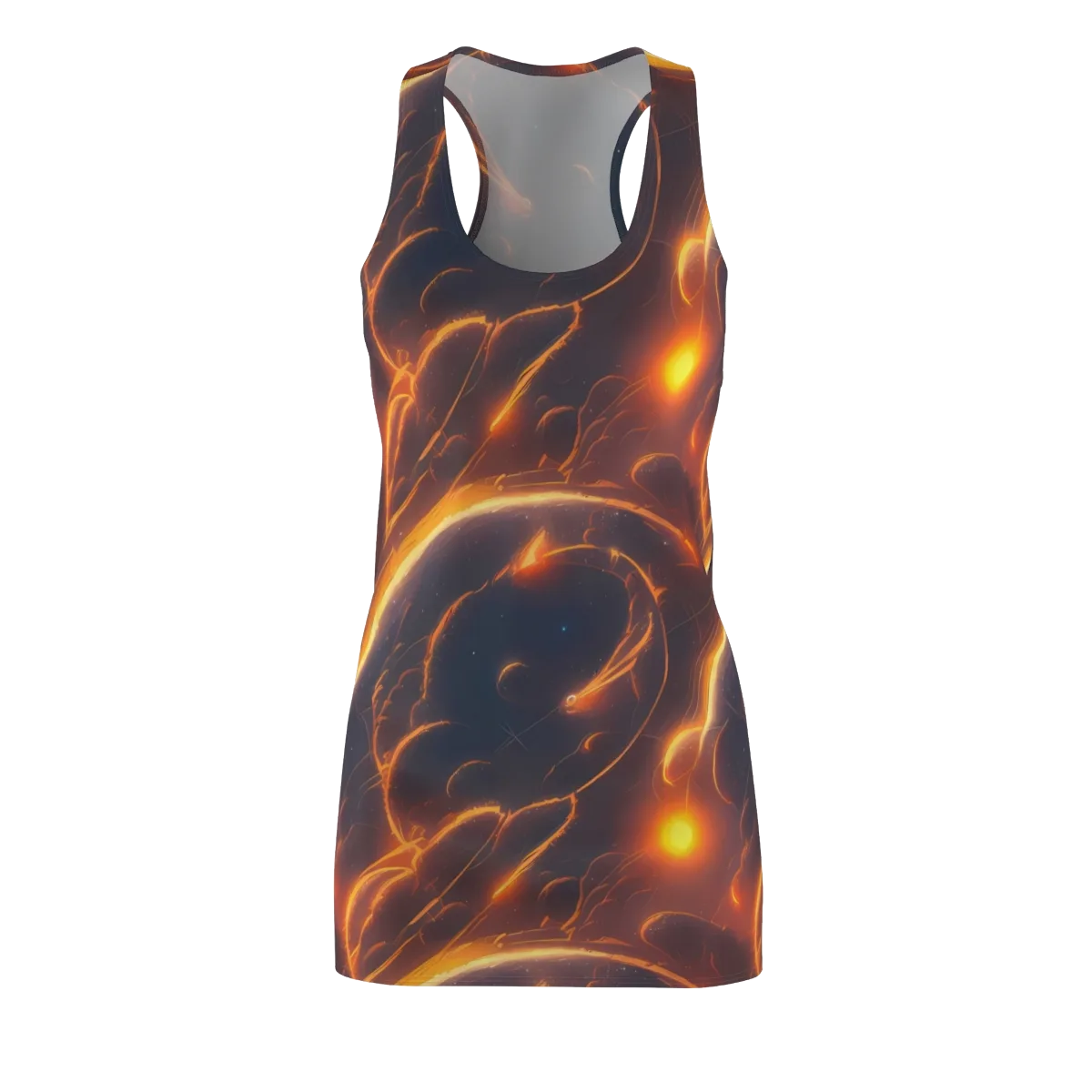 Inferno Spirals on Racerback Dress — Front