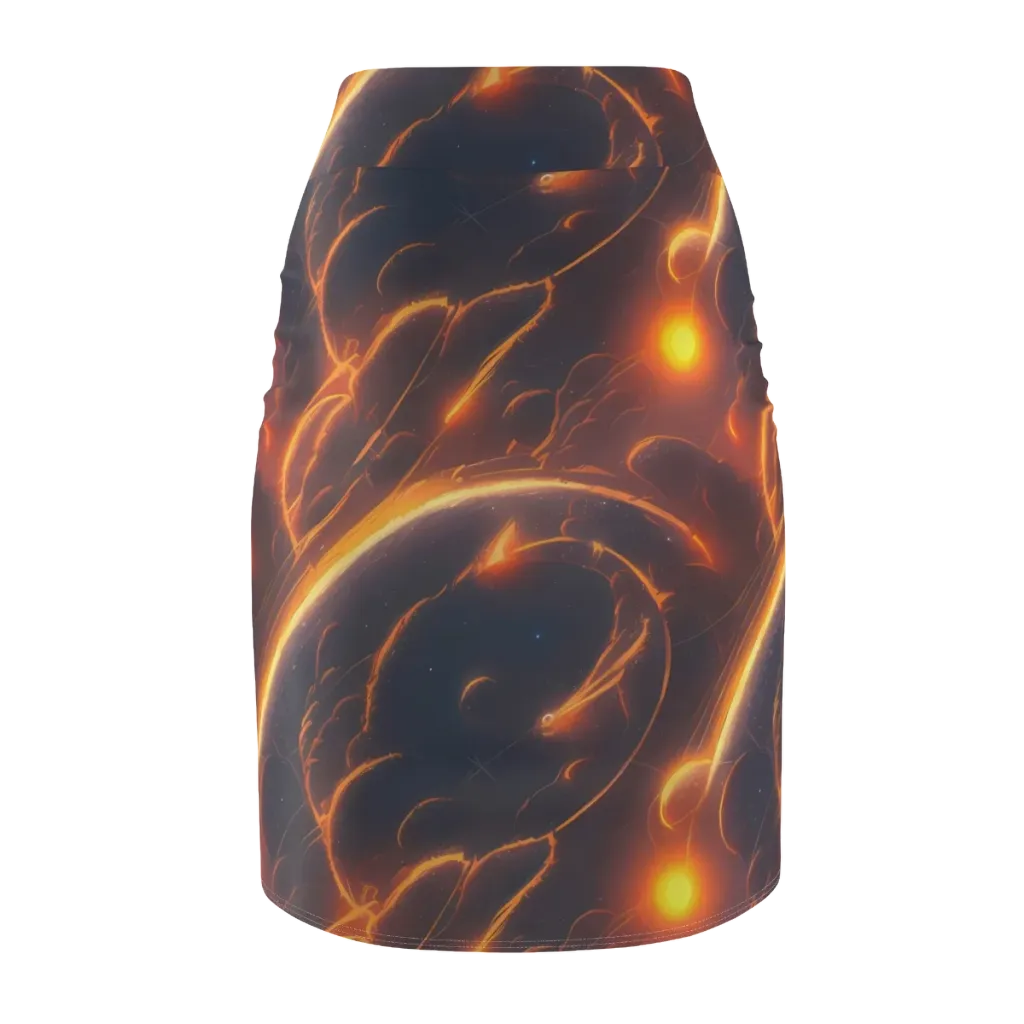 Inferno Spirals on Pencil Skirt — Back