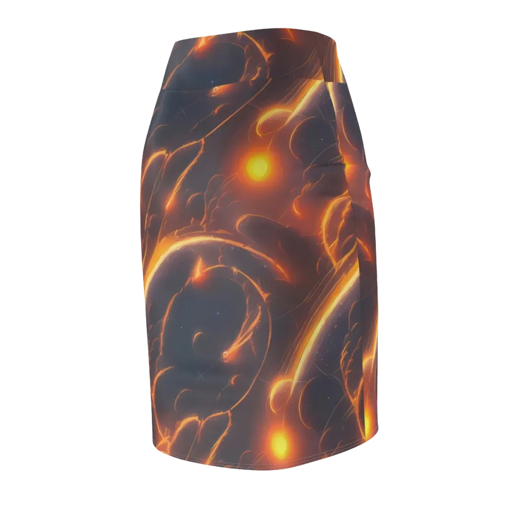 Inferno Spirals on Pencil Skirt — Back Side