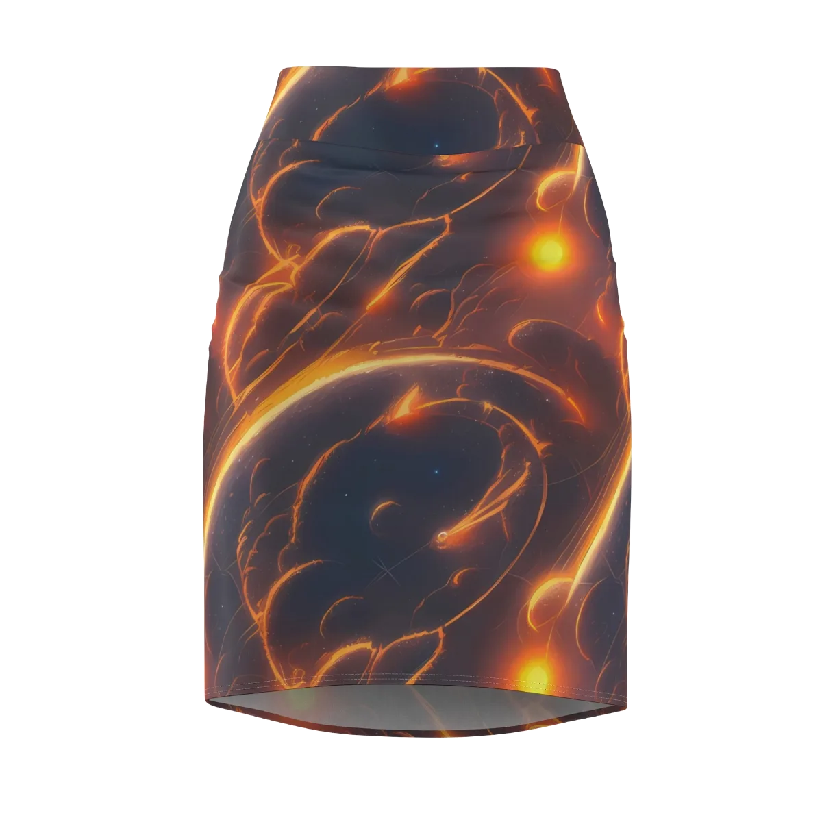 Inferno Spirals on Pencil Skirt — Front