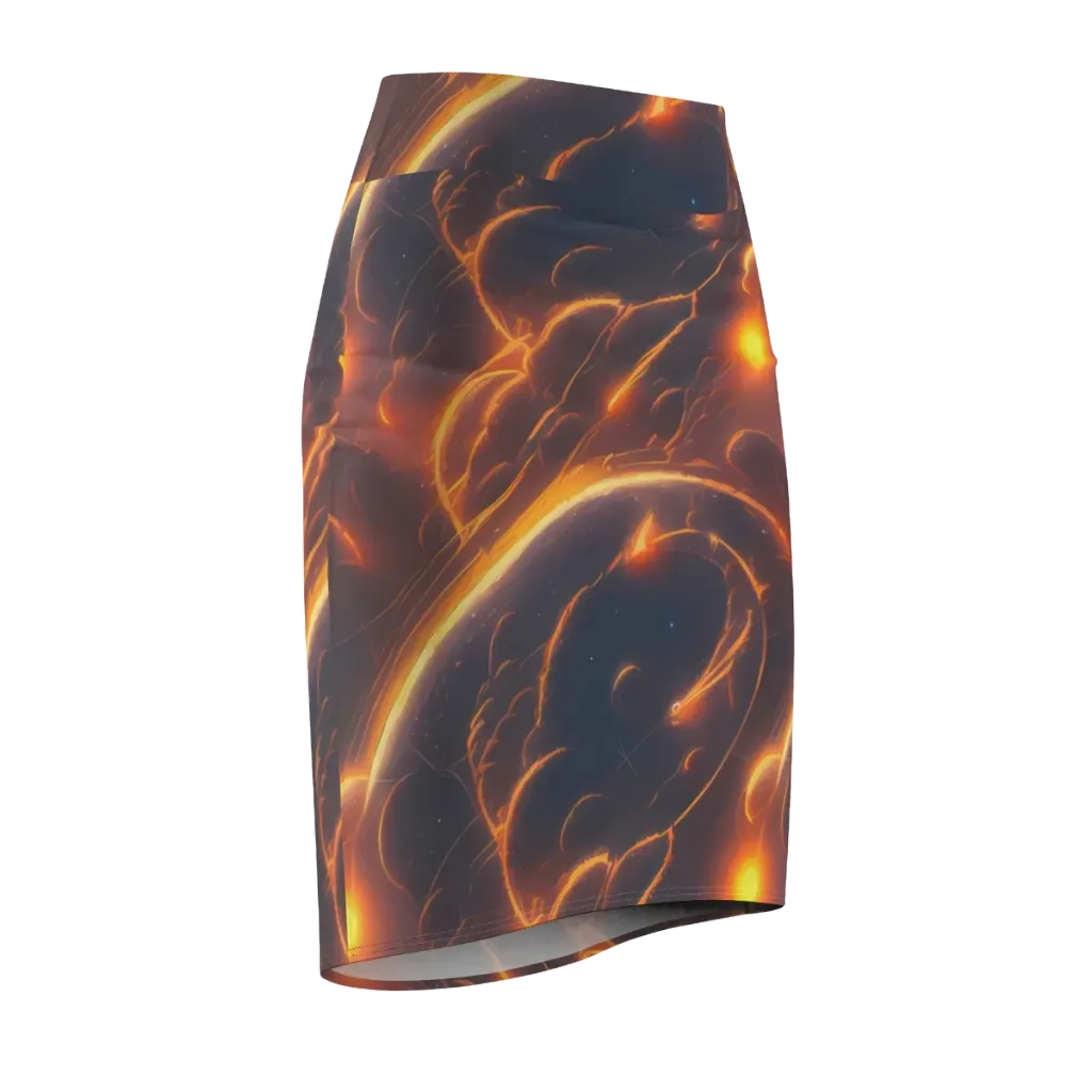 Inferno Spirals on Pencil Skirt — Front Side