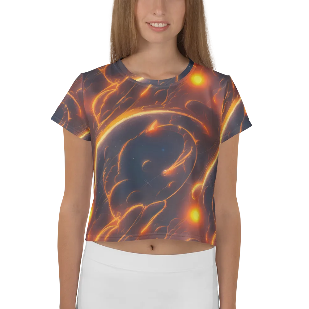 Inferno Spirals on Crop Tee — Front