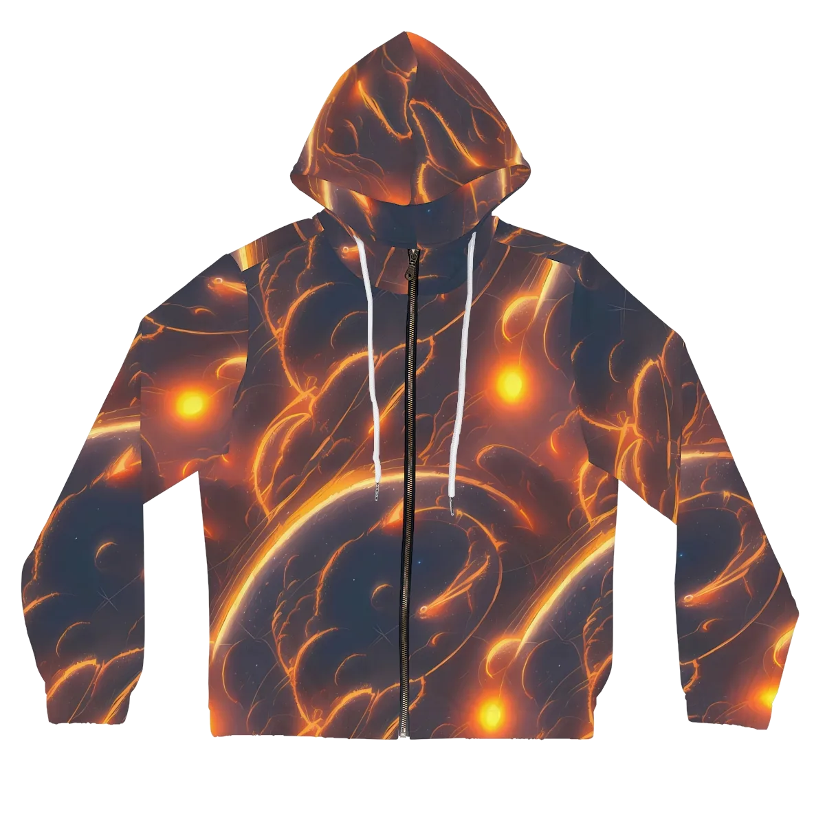Inferno Spirals on Women's Full-Zip Hoodie — Front