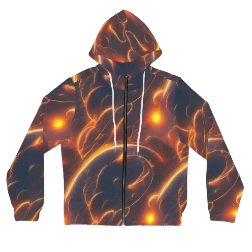 Inferno Spirals on a Women's Full-Zip Hoodie