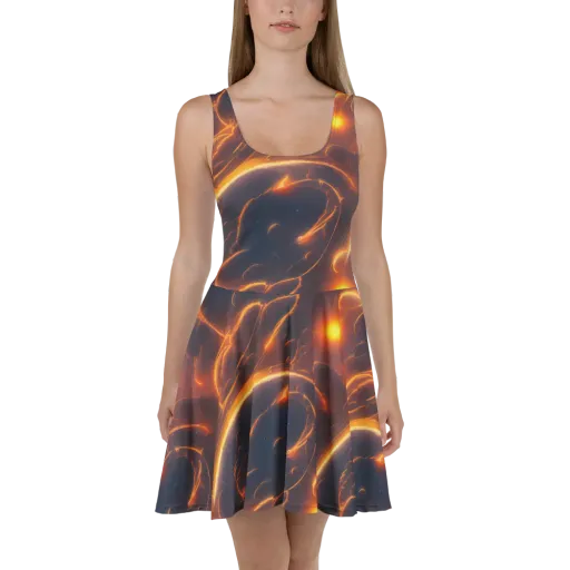 Inferno Spirals on a Skater Dress