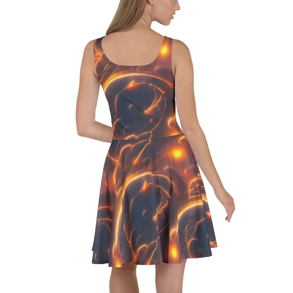 Inferno Spirals on Skater Dress — Back