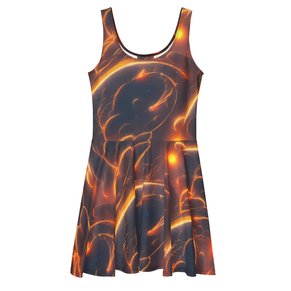 Inferno Spirals on Skater Dress — Front