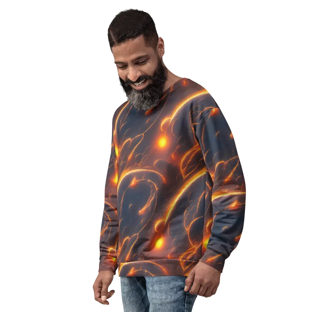 Inferno Spirals on Sweatshirt — Left Front