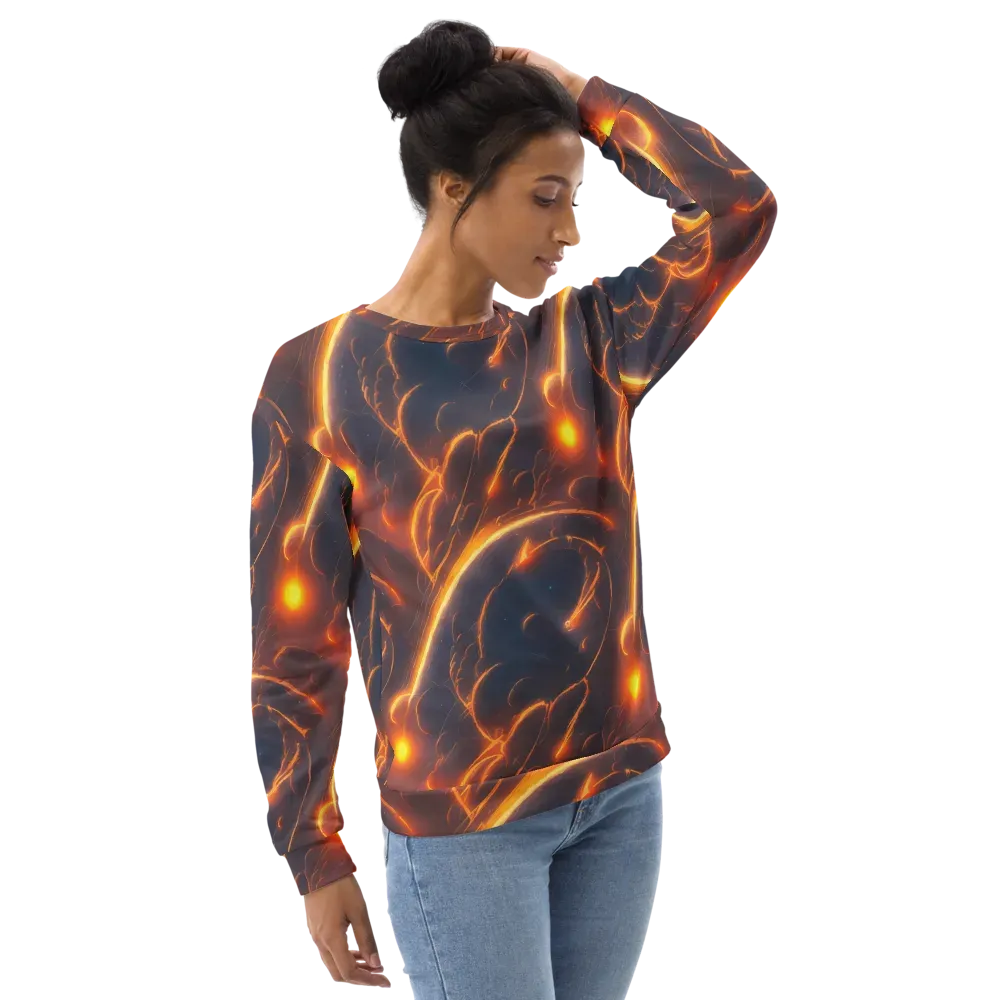 Inferno Spirals on Sweatshirt — Right Front