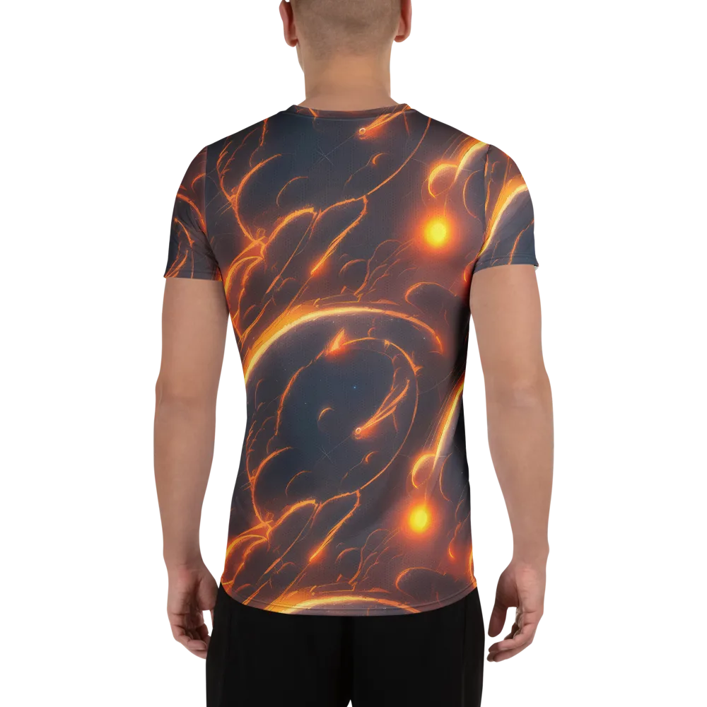 Inferno Spirals on Men's Athletic T-Shirt — Back