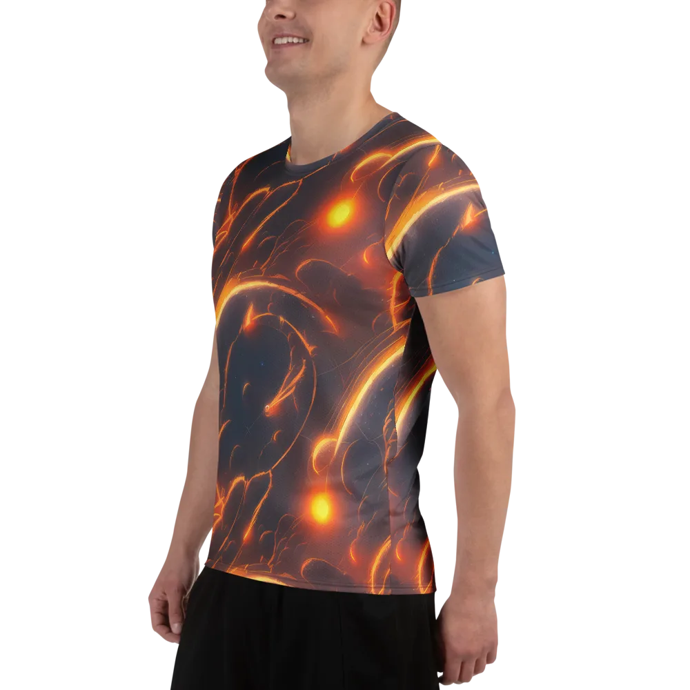Inferno Spirals on Men's Athletic T-Shirt — Left
