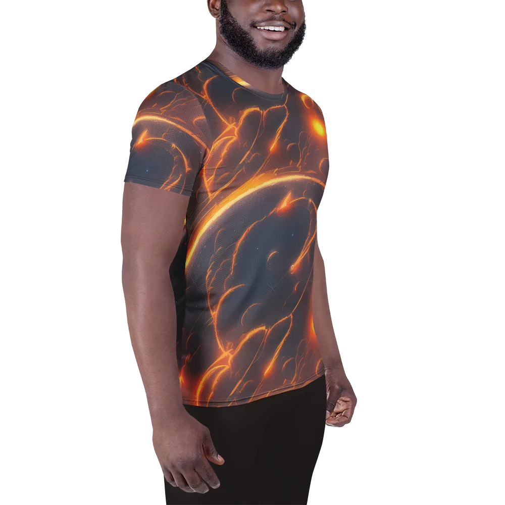 Inferno Spirals on Men's Athletic T-Shirt — Right