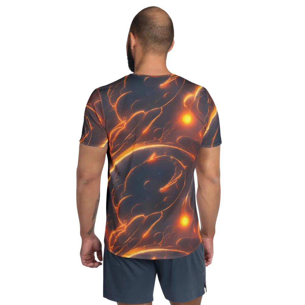 Inferno Spirals on Men's Athletic T-Shirt — Back