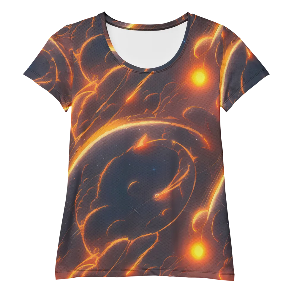 Inferno Spirals on Women's Athletic T-Shirt — Front