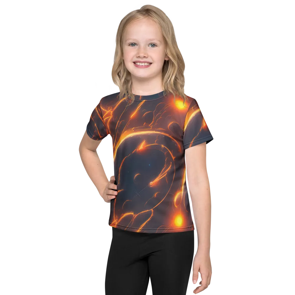 Inferno Spirals on Kids Crew Neck T-Shirt — Front