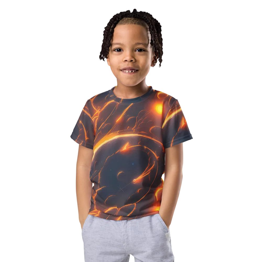 Inferno Spirals on Kids Crew Neck T-Shirt — Front