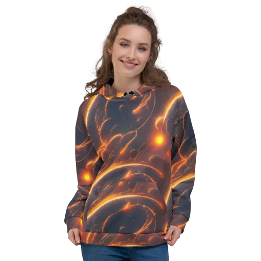 Inferno Spirals on a Hoodie