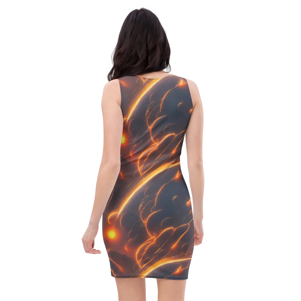 Inferno Spirals on Bodycon Dress — Back