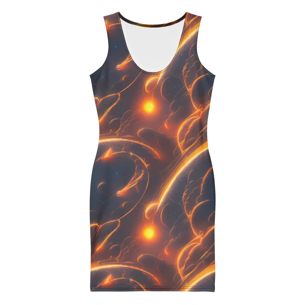 Inferno Spirals on Bodycon Dress — Front