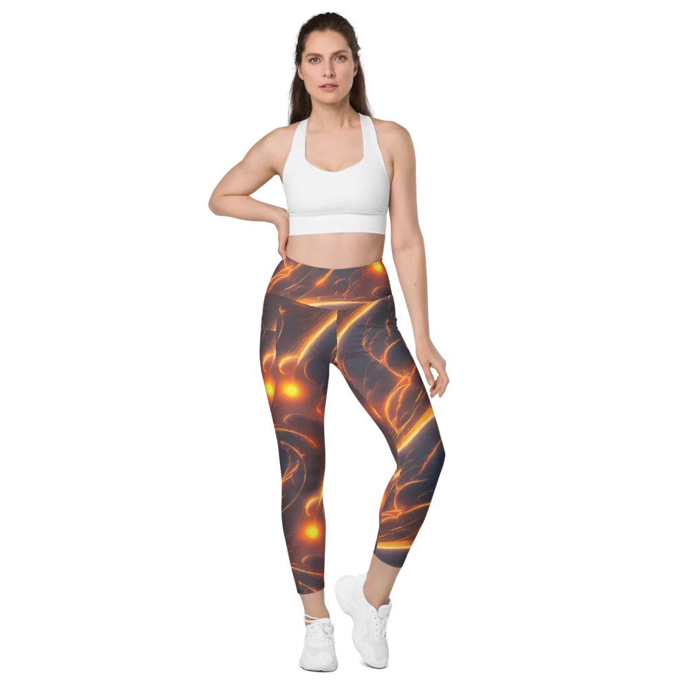 Inferno Spirals on Leggings with Pockets — Front