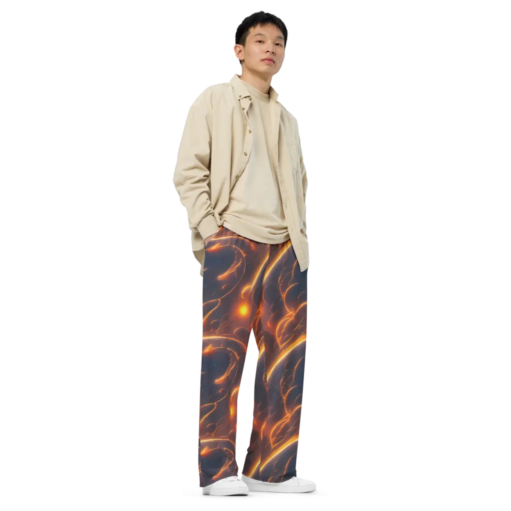 Inferno Spirals on Wide-Leg Pants — Right Front