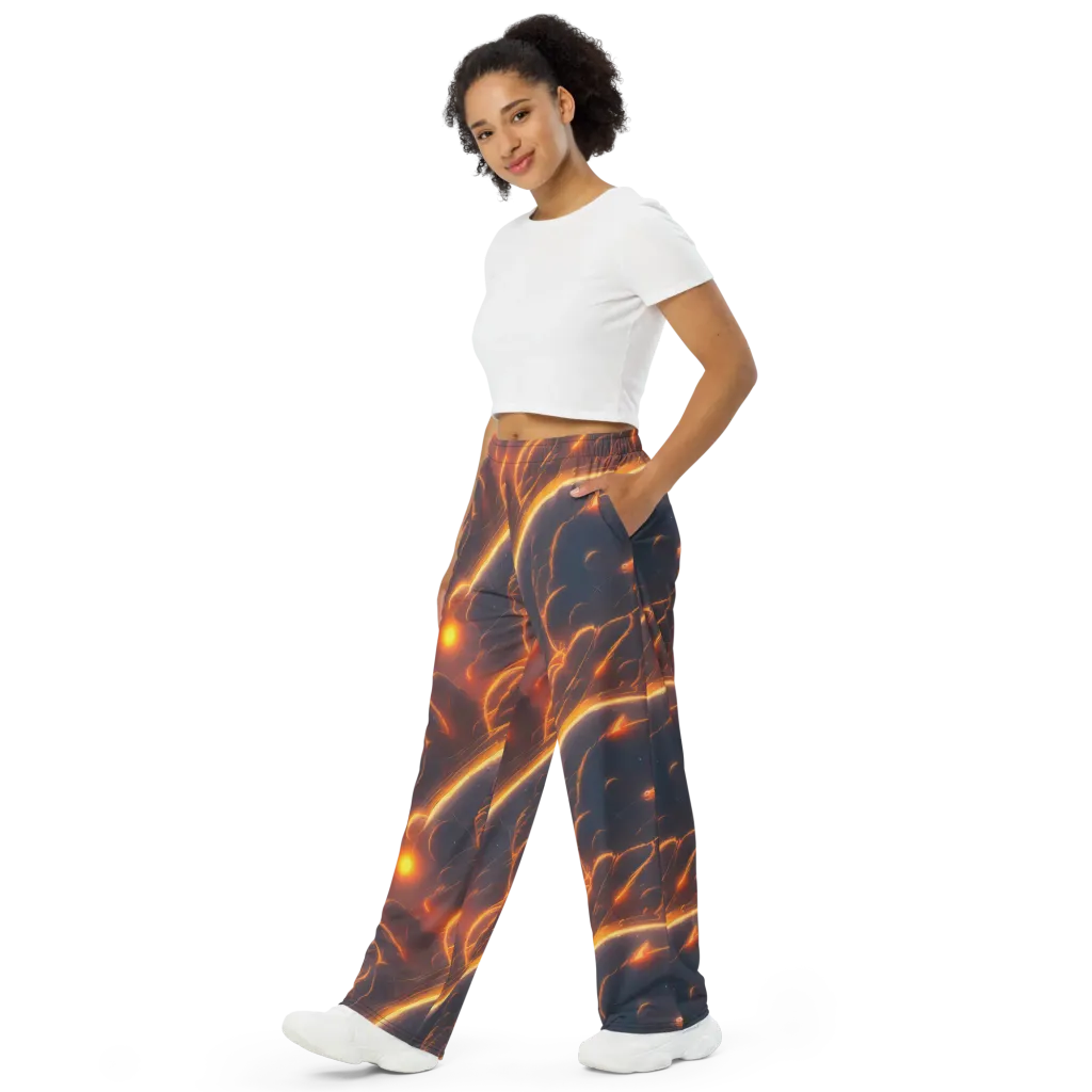 Inferno Spirals on Wide-Leg Pants — Left Front
