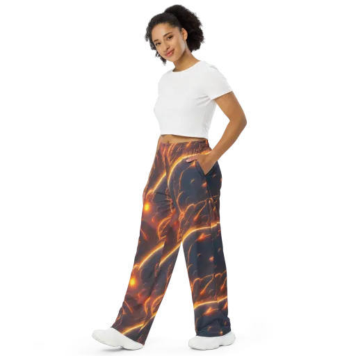 Inferno Spirals on a Wide-Leg Pants