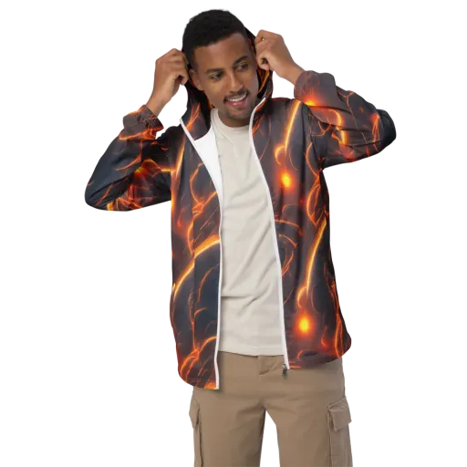 Inferno Spirals on a Men's Windbreaker