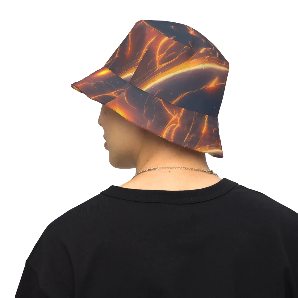 Inferno Spirals on Reversible Bucket Hat — Back Inside